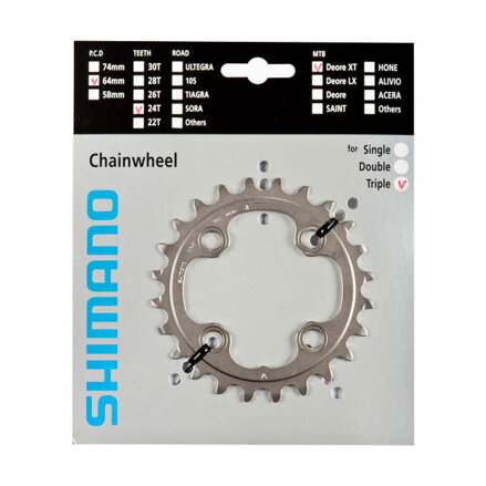 SHIMANO Gearbox 24z. FC-M780 XT silver. 64mm